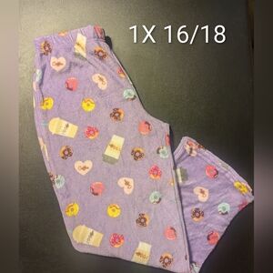 Purple Donut Print Pajama Pants